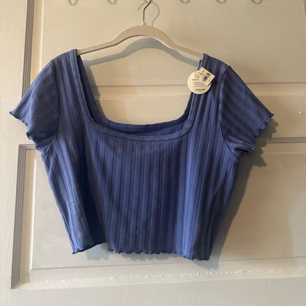 NWT American Eagle lettuce ribbed offline t size XL